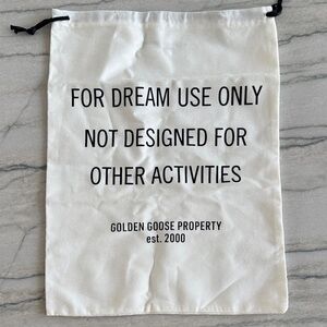 Golden Goose Dust Bag Cream w Drawstring 11.5”x 15”
